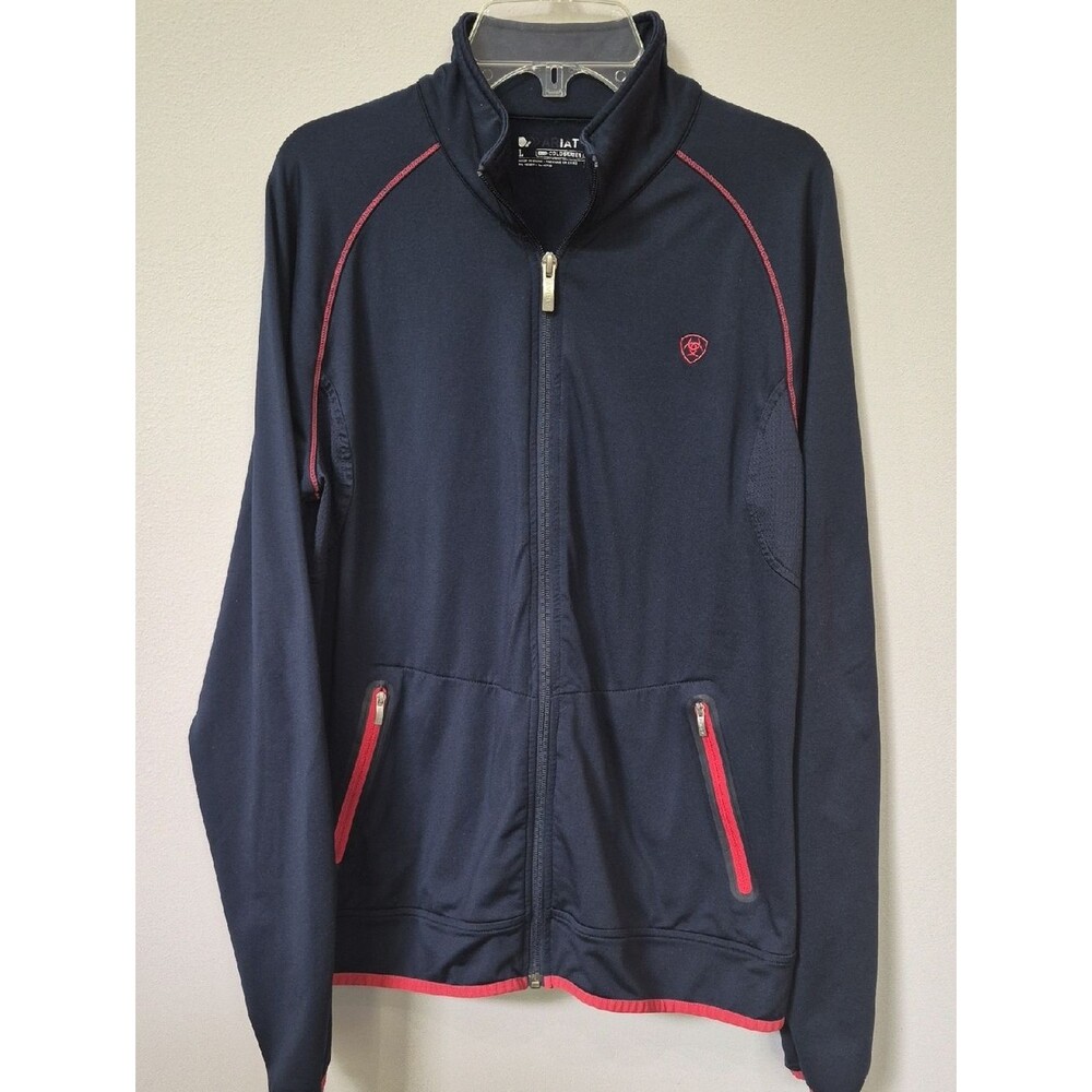 Ariat Tek Cold Series Womens L Navy Jacket Contrast Trim Mesh Panels Sporty